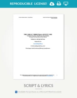 The Great Christmas ADVENT-ure Reproducible Script & Lyrics