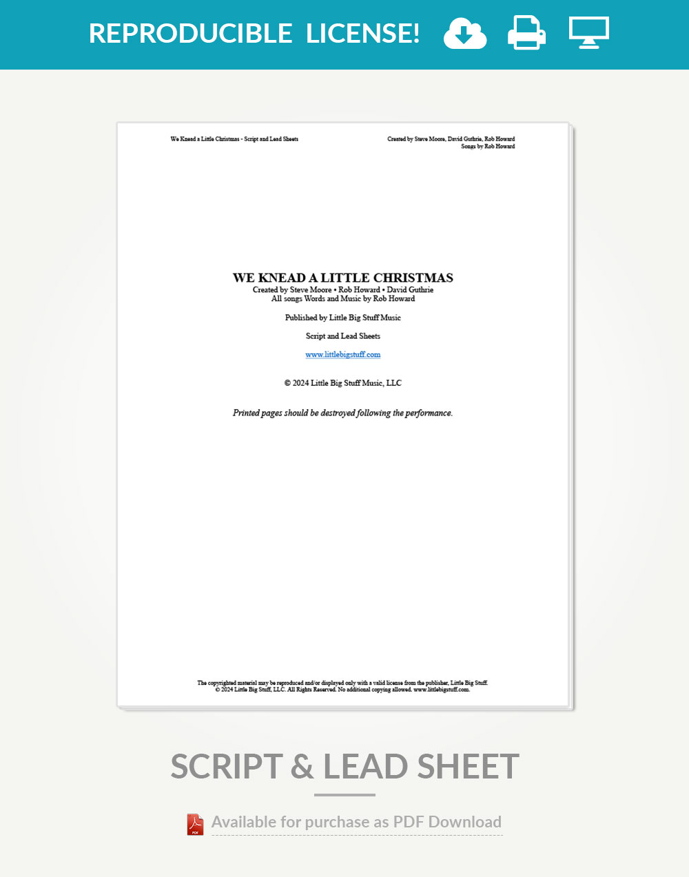 We Knead a Little Christmas Reproducible Script & Lead Sheets - Image 3