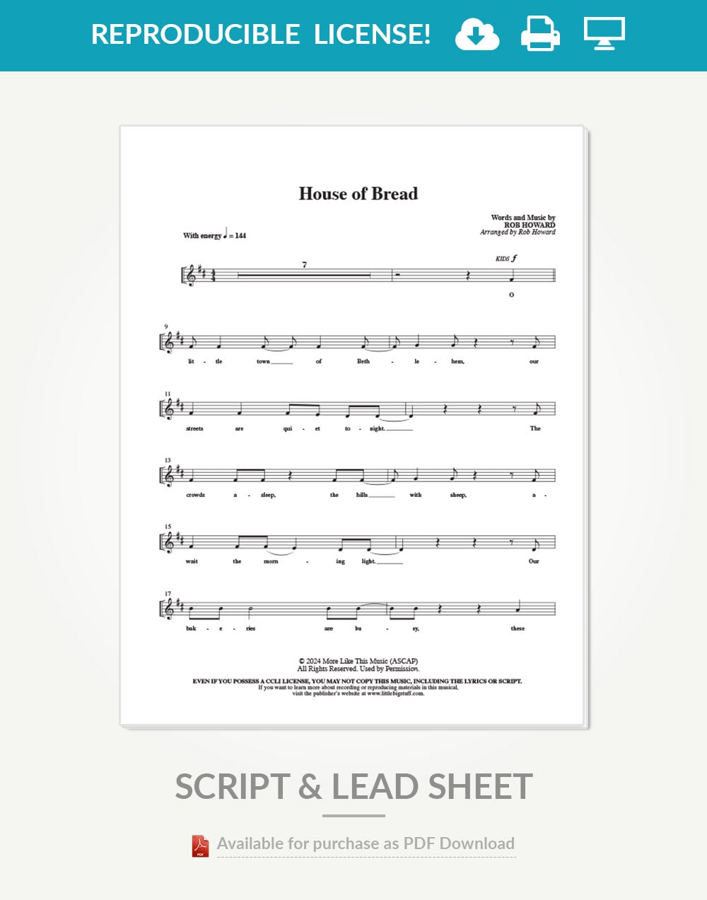 We Knead a Little Christmas Reproducible Script & Lead Sheets