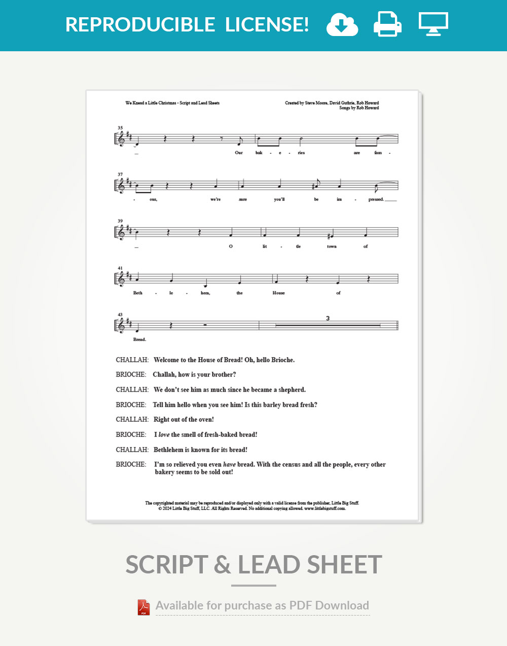 We Knead a Little Christmas Reproducible Script & Lead Sheets - Image 2